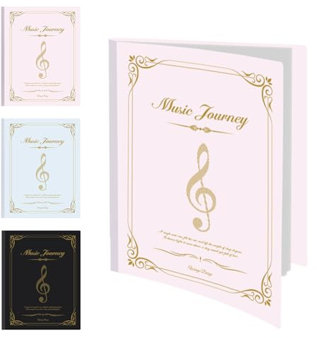 Sheet Music Folder 8.5x11, Heavy Duty Art Portfolio Folder with Clear Sheet Protectors, 40-Pocket, Displays 80 Pages, Presentation Book for Artwork & Document Organizer (pink 40 Pocket)