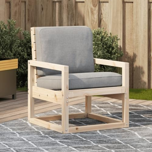 Hoopleep Gartenstuhl Massivholz Kiefer, 57,5x63x76 cm, robuster Holzstuhl für Garten, Terrasse, Outdoor-Bereich, unbehandelt, max. 90 kg Tragfähigkeit