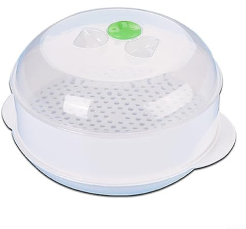 TUFGO - Pentola a vapore per microonde, in materiale plastico compatto, cottura sicura, coperchio trasparente, salvaspazio, facile da pulire, adatta per dormitori, camper e piccole cucine.