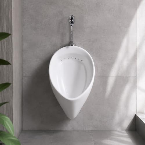 Orinatoio a parete, orinatoio in ceramica con valvola manuale ritardata risparmio acqua, orinatoio sospeso cotto ad alta temperatura con tappo filtro per bagni