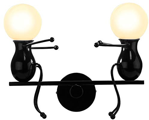 KAWELL Humanoid Creativo Applique da Parete Moderna Lampada da Parete Lampada a Muro Applique Candelabro Art Deco Max 60W E27 per Stanza dei Bambini, Camera da Letto, Scale