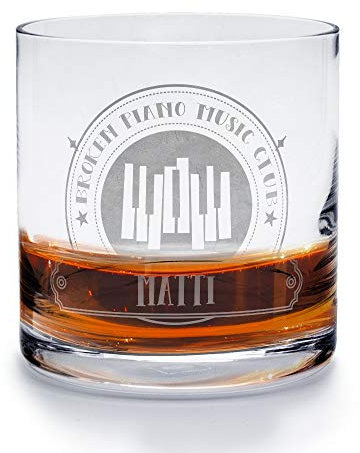 printplanet - Whiskyglas mit Namen Matti graviert. - Leonardo® Whiskeyglas mit Gravur - Design Piano