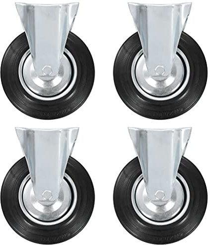 vidaXL 12x Fixed Casters Accessory Replacement Trolley Cart Dolly Furniture Moving Bed Table Drawer Box Stand Shelf Wheels 200mm