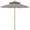 Outsunny 2.7 m Garden Parasol Umbrella, Double Tier Garden Umbrellas Outdoor Sun Umbrella Sunshade Bamboo Ribs, Grey