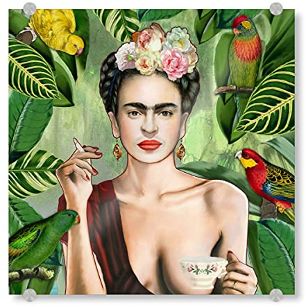 artboxONE Acrylglasbild 30x30 cm Natur Frida Kahlo Con Amigos Bild hinter Acrylglas - Bild Frida Botanical botanisch