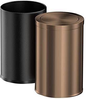Bote De Basura De Acero Inoxidable Con Tapa Abatible Papelera PequeñA De Doble Capa Bote De Basura Para El BañO Cubos De Basura De Cocina, 2.4 Galones