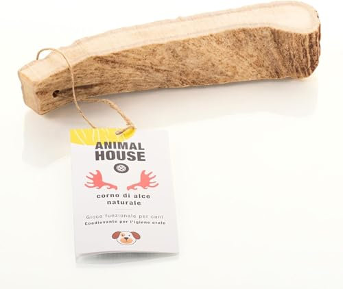 Animal House Corna di Alce per Cani, Masticativo Naturale al 100%, Rafforza Igiene Orale, Resistenti e Duraturi, Disponibili in tutte le taglie (S)