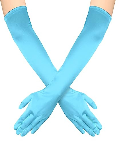 NQEUEPN Lange Damenhandschuhe, 52cm Lange Ellbogen Satinhandschuhe Opernhandschuhe Dehnbare 1920er Handschuhe Handpflege Feuchtigkeitshandschuhe für Frauen Mädchen Abendparty Tanz