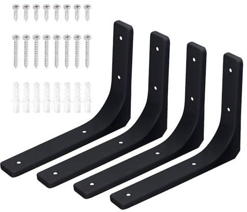 Swpeet ensemble de 4 pièces 8 pouces de long x 6 pouces de support mural en fer à grande vitesse, support de support de support de support de support de support de support de support de support