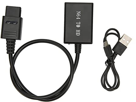 Cable Convertisseur N64 vers HDMI, Traitement du Signal Haute Résolution, Plug and Play, Taille Compacte, Forte compatibilité, Facile à Utiliser, Peut Réaliser des Effets Audio