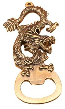 NHDT SW916 Décapsuleur robuste en laiton massif, décapsuleur créatif en forme de dragon chinois, cadeau de bar pour homme, mari, papa, petit ami, bar, restaurant ou cuisine. Poids : 54,4 g