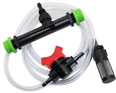 AiQima Kit de inyector de Fertilizante Venturi for Agricultura con Rosca de 1/2 Pulgadas a 3/4 Pulgadas, Accesorio de riego for Invernadero, inyector de ozono, 1 Juego
