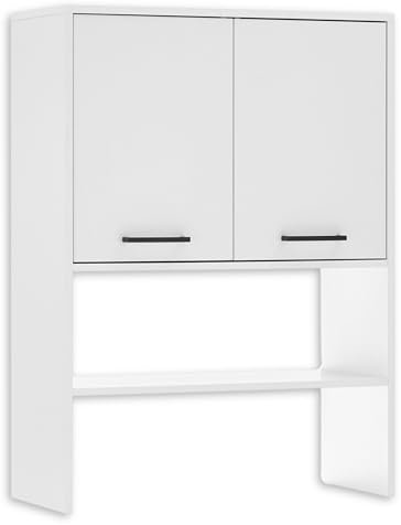 Stella Trading NERJA-Set di armadi per Lavatrice, Colore Bianco, per Spazio aggiuntivo in Bagno e Lavanderia, Legno ingegnerizzato, 75 x 103 x 32 cm