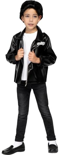 Funidelia | Chaqueta T-Birds - Grease para niño Años 50: Rock & Roll, John Travolta, Grease, Películas & Series - Disfraz para niños - Talla 7-9 años - Negro