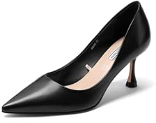 QUEEN HELENA Décolleté con Tacco Basso Scarpe Eleganti a Punta Chiusa Donna K3293 (Nero Pu, 40)