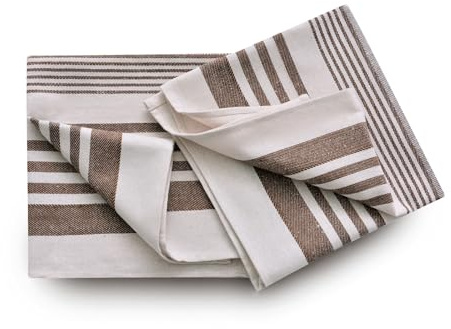 Aston Large Cotton Kitchen Towels - Brown (50cm x 70cm) (Set of 5)