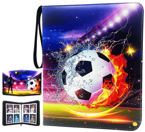 Sammelkarten Album, Sammelalbum Fußball Karten, 50 Seiten Kapazität für 400 Karten, Trainer Sammelkartenalben, Tragbarer Wasserdichter Sammelmappe Zur Aufbewahrung von Sammelka Brettspielkarten