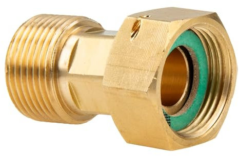 tecuro Raccordo a vite 3/4 pollici dado x filettatura esterna 3/4 pollici – ottone bianco CW617N secondo il regolamento dell'acqua potabile 50930-6