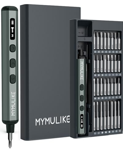 68-in-1 Elektrisches Präzisions Schraubendreher Set – Mini Akkuschrauber mit 5 einstellbaren Drehmomenten, 64 Magnetische S2-Stahl Bits, LED-Licht & USB-C für Handy, Laptop, Uhren & Brillen Reparatur