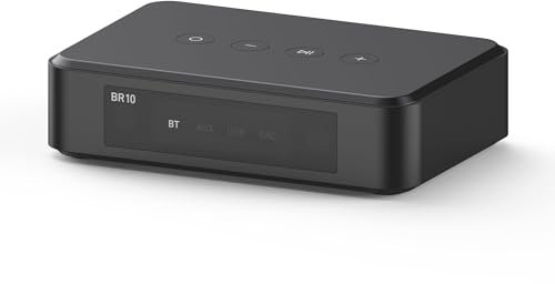 Arylic BR10 Bluetooth Empfänger & Drahtloser Vorverstärker, aptX AD & aptX HD Hi-Res Music, Audio-Adapter mit optischem Ausgang, Line-In, USB, PC-DAC, APP, Fernbedienung, 8-Band-EQ.