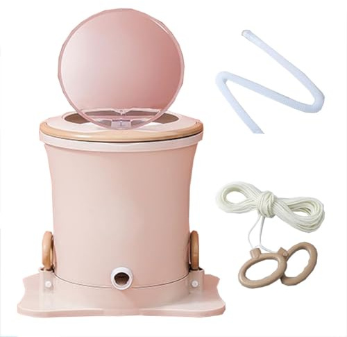 Manual Clothes Spin Dryer 17x15in 17x18.5in Spin Dryer Non-Electric Convenience And Efficiency For RV Apartments Dorms Camping Travel(Pink,Large)