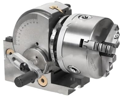 CIJIAOPOYU 6-inch universal indexing rotary table 125 Three-jaw chuck milling machine indexing head Vertical and Horizontal Indexers(4 inch)