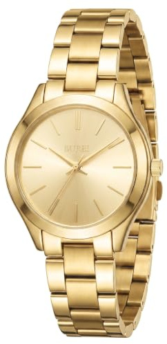 BUREI Uhr Damen Minimalistische Analog Quartz Armbanduhr Damen Klassische Edelstahl Damenuhr Geschenke für Frauen (Gold)