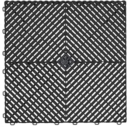 MOSAIK AERO - Lot de 10 m² - Dalles Clipsables PVC 40x40 pour Garage Atelier Terrasse - Usage Intérieur Extérieur - Pose Simple et Rapide - Couleur Noir