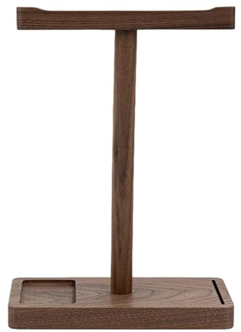 Wood Headphone Stand | Walnut Earphone Holder | Non-Slip Design Desk Wood Headphone Holder | Walnut Headset Holder | Rustic Headphone Holder Compatible With La Plupa