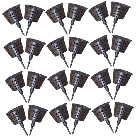 Toyvian 30pcs Plastic Fertilization Cups with Lids for Orchids and Bonsai Dual Purpose Nutrition Containers for Garden Care and Decorative Planting