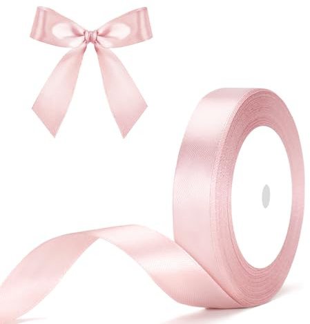 G2PLUS Pastellrosa Satinband 20mm: Dekoration Geschenkband, 22m Schleifenband zum Bastel, Dekoband für Geschenkverpackung, Dekoration
