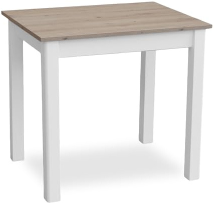 Metdrew Esstisch aus Holz | 90x60 | holztisch | für 2 Personen | klein Tisch | Skandinavischer Stil | aus Kiefernholz | küchentisch | Tischplatte: Artisan Eiche