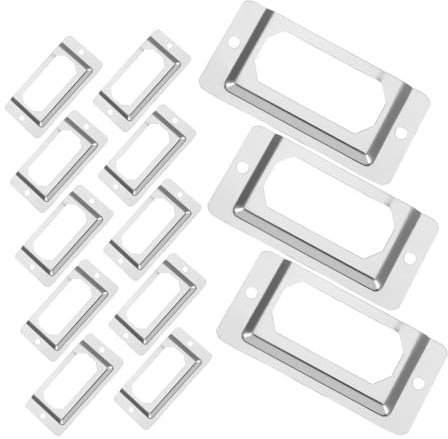 50 Stück Etikettenhalter und Edelstahl, für Schubladen Regale Boxen | Büro und Zuhause, Glatte Oberfläche ohne Grate, Klare Beschriftung, Silber, Minimalistisches Design
