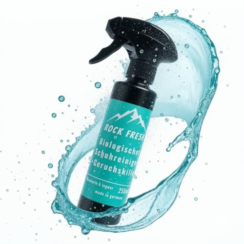 Biologisches Schuhdeo & Schuhspray gegen Käsefüße/Schweißfüße 250 ml Konzentrat – biologischer Geruchsentferner gegen stinkende Schuhe – für Kletterschuhe, Boulderschuhe und mehr | Rock Fresh