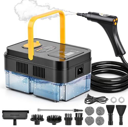 Vaporeta Limpieza Hogar-2500W,Vaporeta con 14 Accesorios,6 Niveles Ajustables, Calentamiento Rápido de 15s,Depósito de Agua de 1.2L, Vapor a 120 °C, Para Automóviles, Hogar, Cocina, Ventanas, Pisos