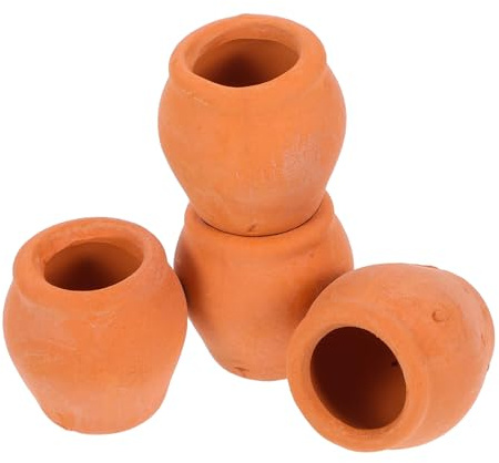 Hemobllo Macetas Pequeñas de Cerámica para Suculentas y Plantas, Juego de 4 Mini Jardineras sin Agujeros, Diseño Compacto para Interior, Ahorro de Espacio, Resistentes y Decorativas