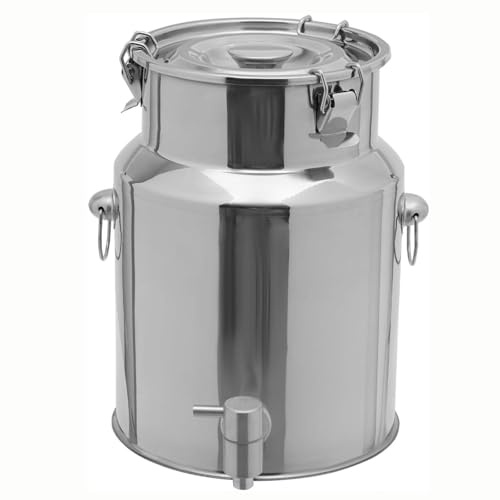 Seau INOX 5-88 litres avec Couvercle, Seau en INOX avec Couvercle pour Huile Et Aliments pour Stockage,Capacity1-5L