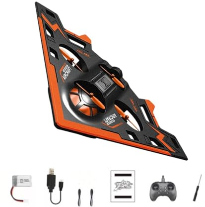 Pegciuho Schaum Fernbedienung Flugzeug RC Flugzeug Spielzeug Spielzeug Kinder RC mit Fernbedienung, Beleuchtet für Geburtstag Geschenke, Orange