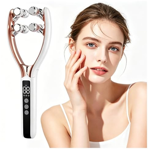 Massaggiatore Viso, Massaggiatore Viso LED, 9 Intensità Di Massaggio, Dispositivo Massaggio Viso per Eliminare Il Doppio Mento, Rassodare E Migliorare La Pelle Del Viso