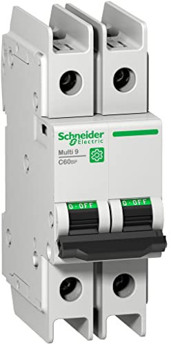 Schneider Electric C60BP Haushalts-MCB Leitungsschutzschalter Typ D, 2-polig 3A 440V, Abschaltvermögen 15 kA Multi 9