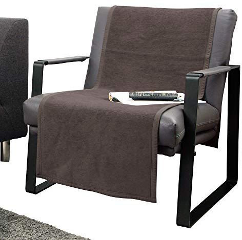 Erwin Müller Sesselschoner, Sofaläufer, Sofaschoner Taupe Größe 50x200 cm - strapazierstark, weich, temparaturausgleichend (weitere Farben)