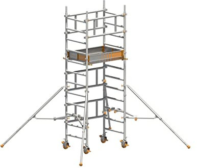 Layher | Ein-Personen-Fahrgerüst SoloTower | Plattformgröße 1,15 x 0,8 m | Arbeitshöhe 4,15 m