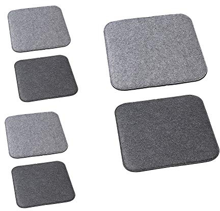 Cepewa 1 x 6er Set Sitzauflage Filz eckig 2-farbig zum Wenden Sitzkissen Kissen Auflage 35 x 35 cm (1 x 6er Set Sitzauflage)