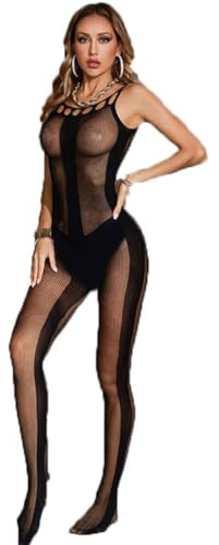 V-Ting Sexy Dessous Damen Unterwäsche Reizwäsche Ärmellos Netz Bodystocking