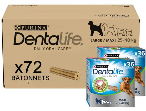 DENTALIFE Maxi – Multipack – 72 Kauknochen für große Hunde – 2 x 1272 g – Mundhygiene im Alltag