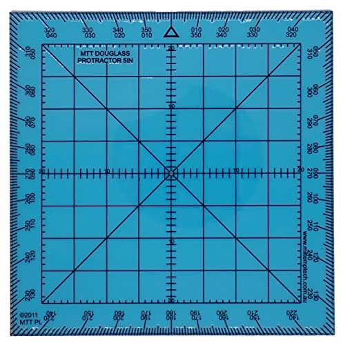 MTT PL Douglas - Goniometro graduato in gradi per misure angolari e mappe per navigare all'aperto, marina o aria con mappa e bussola, escursionismo, orienteering e sopravvivenza.