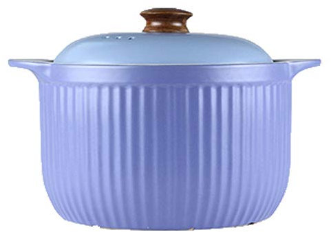 zxb-shop Ollas Soperas Cazuela de cerámica Premium con Tapa Pote de Barro de Gran Capacidad Se Puede Usar para cocinar la Sopa de Papilla, guisado y Verduras 5.5L Olla de Sopa (Color : Blue)