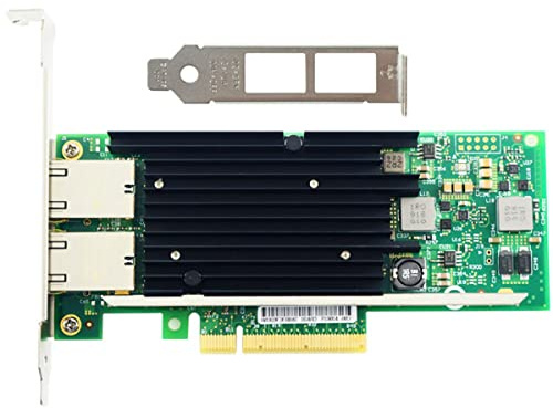 AMIUHOUN NIC X540T2 de alto rendimiento con chipset X540 de 10 GB, RJ45 Dualport PCIEx8 tarjeta de red de escritorio para servidor