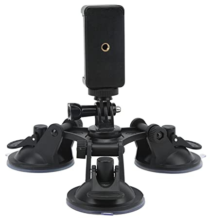 Soporte de Ventosa para Trípode, ángulo del Soporte de Ventosa, Soporte de Ventosa Triple para Coche de Adsorción Fuerte para Cámaras de Acción, Teléfonos Móviles
