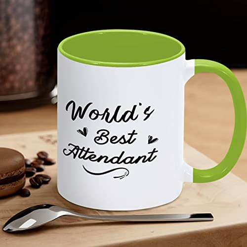 Yelolyio Taza de té para asistente del mundo, tazas de café de cerámica, tazas de té, taza de té personalizada, taza de té de 11 onzas, inauguración de la casa, regalos de cumpleaños para café, té,